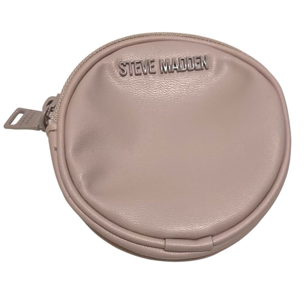 Small Round Steve Madden Light Pink Zip Closure Coin Purse